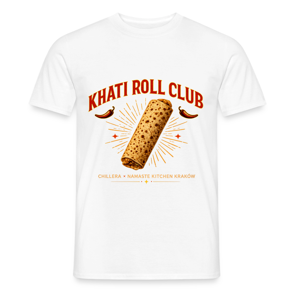 T-shirt CHILLERA × Namaste Kitchen „Khati Roll Club” - biały