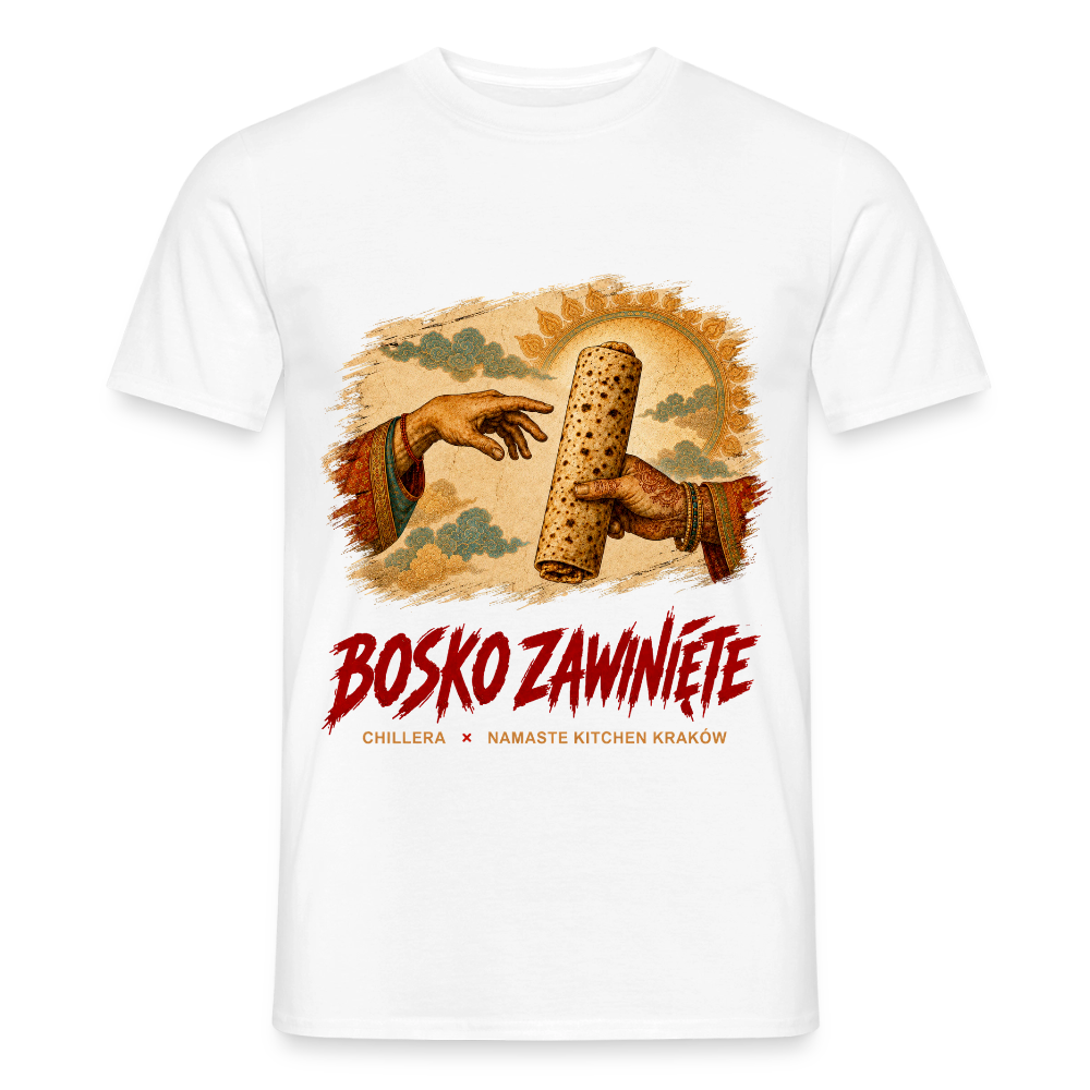 T-shirt CHILLERA × Namaste Kitchen „Bosko Zawinięte” - white