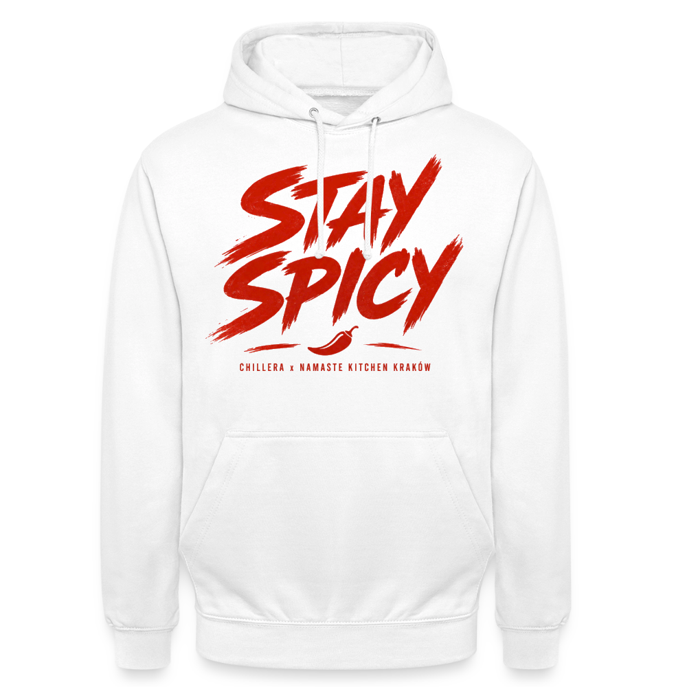 Bluza z kapturem Stay Spicy - Chillera x Namaste Kitchen - biały