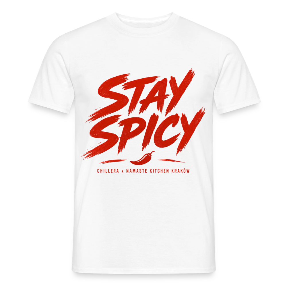T-shirt CHILLERA × Namaste Kitchen „Stay Spicy” - biały